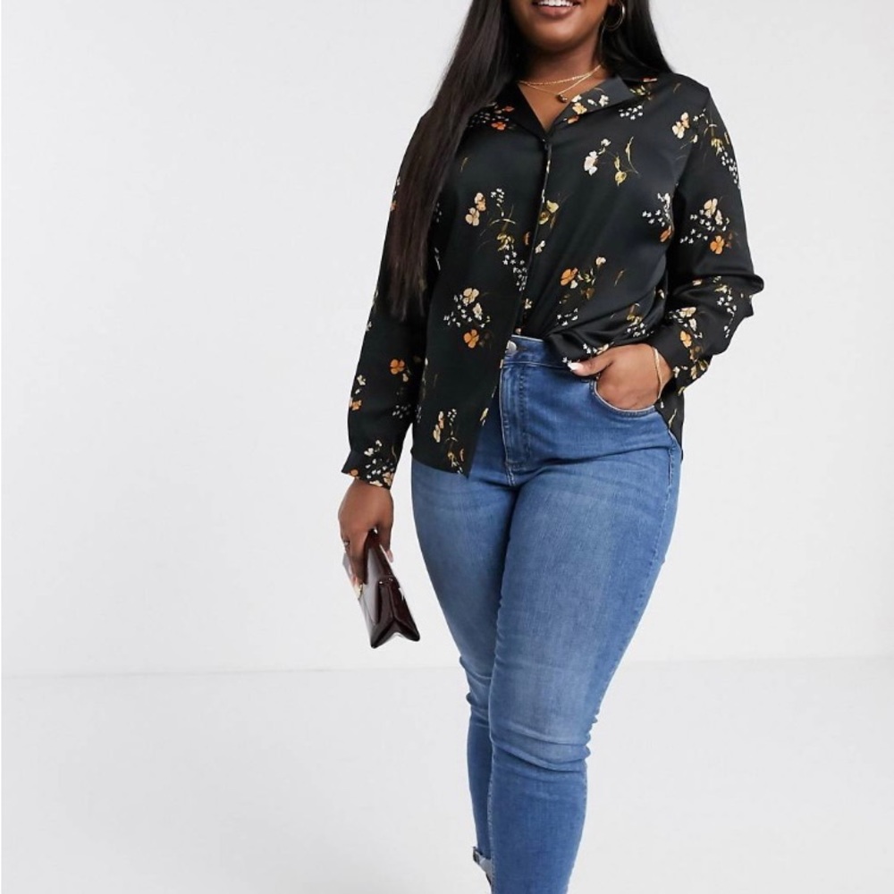 ASOS satin button down blouse